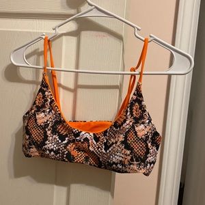 orange snake skin bathing suit top